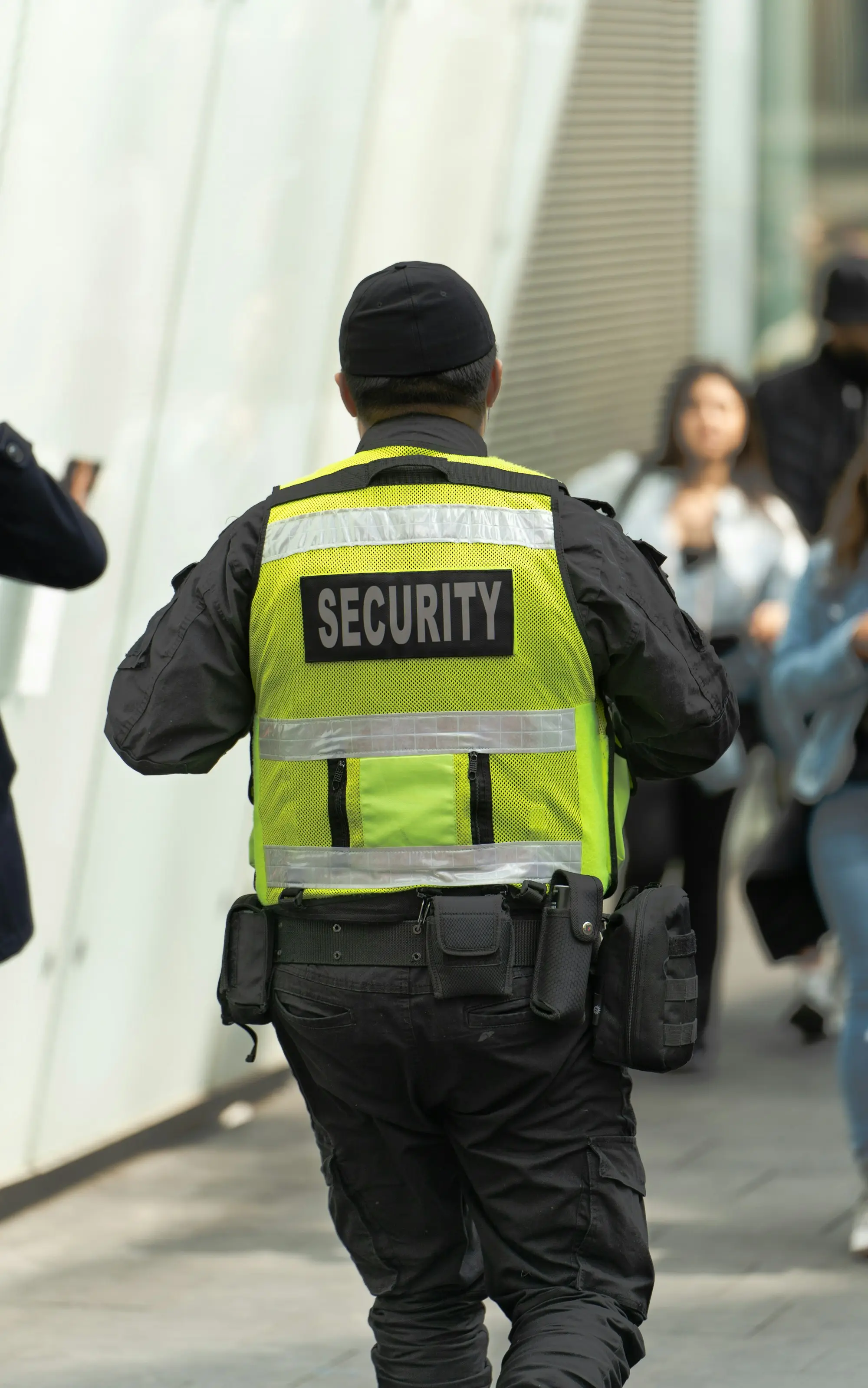 Uniformed security officer on duty